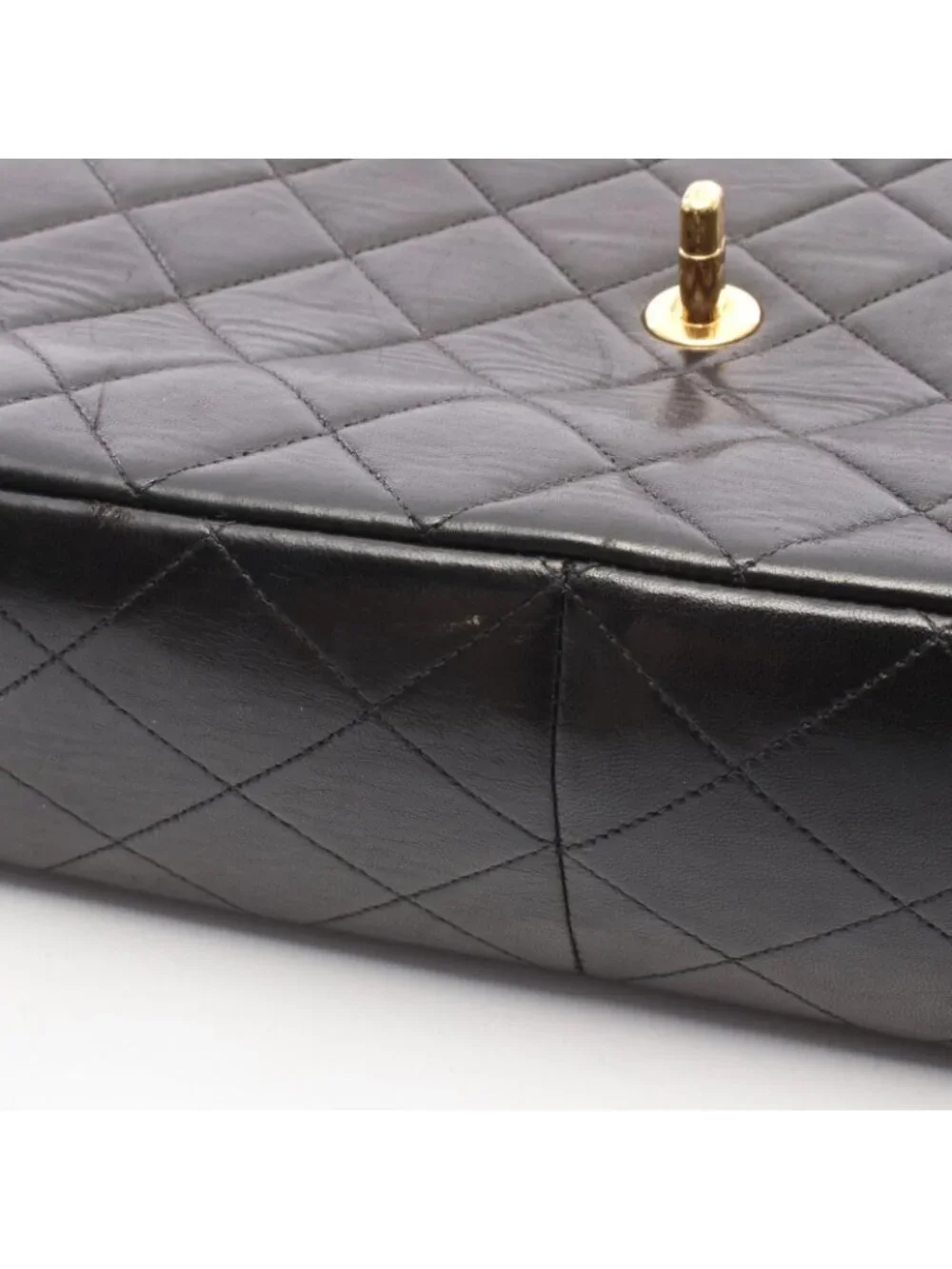 Chanel Shoulder Bag Maxi Quilted 30 Single Flap Black Lambskin Chain